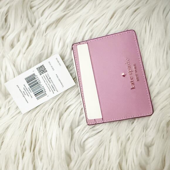 KATE SPADE | NWT Wallet Card Envelope Madison Saffiano Leather Berry Crea Orchid - Picture 5 of 6